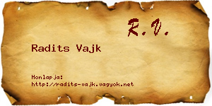 Radits Vajk névjegykártya